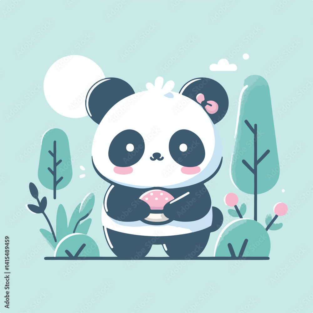Obraz premium cute pan vector image