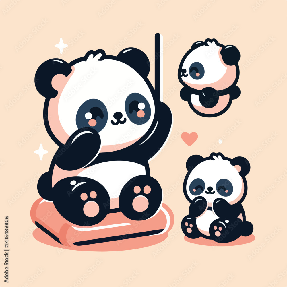 Obraz premium cute pan vector image