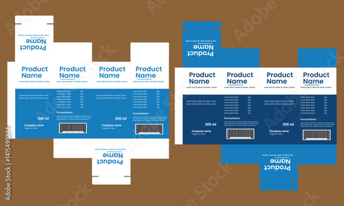 Pain killer medicine box packaging design template, Medicine box design template