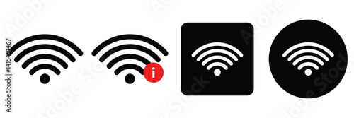 No internet access signal icon set. no internet,  signal vector icon. Wireless icon vector.