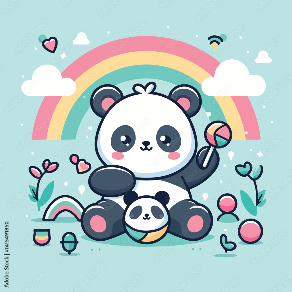 Obraz premium cute pan vector image