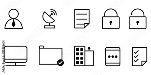 Business, ecommerce, finance, accounting. Big set Icons collection. Vector illustration.