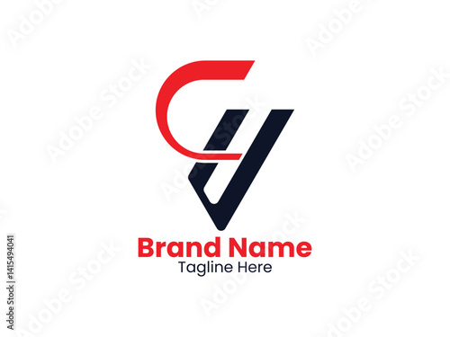 Creative Vector Letter CU monogram red and black logo design UC vector logo designs, CU logo