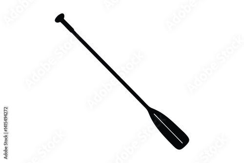 Canoe paddle silhouette, Crossed canoe boat paddle black silhouette vector