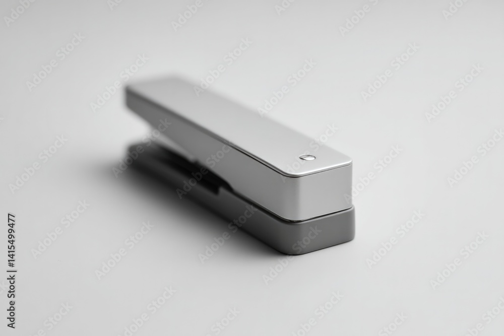 Fototapeta premium capture solitary sleek stapler on smooth monochromatic surface emphasizing minimalistic elegance