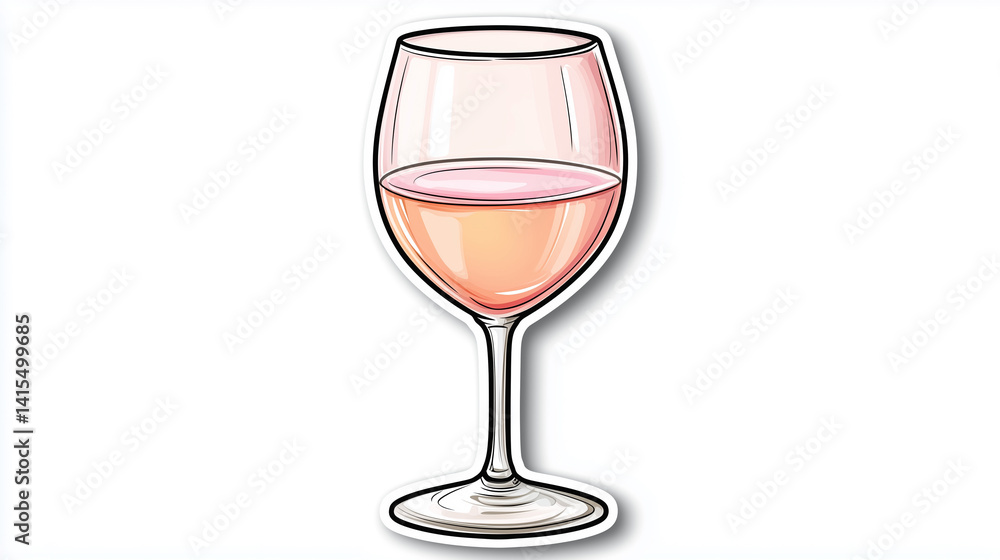 Rosé Wine Glass Sticker with Delicate Pink Wine, Elegant Summer Wine Aesthetic, Isolated on White Background, Generated AI
Rosé Wine Glass Sticker with Delicate Pink Wine, Elegant Summer Wine Aesthetic, Isolated on White Background, Generated AI