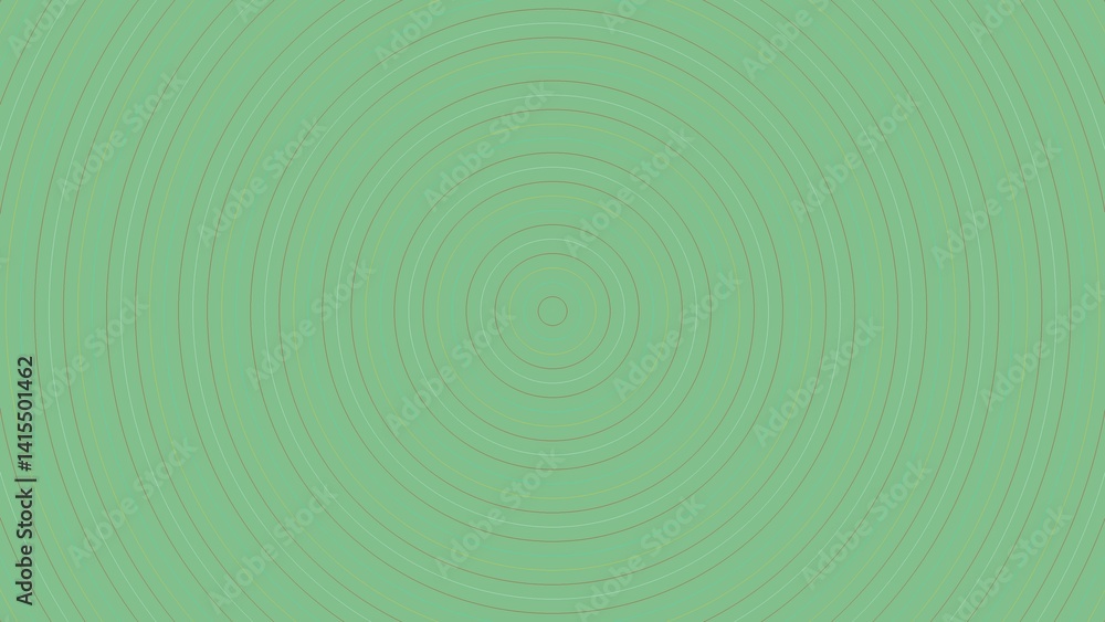 Abstract concentric circles design. A mint green background with light beige concentric circles radiating outward from the center Abstract concentric circles design. A mint green background with light beige concentric circles radiating outward from the center