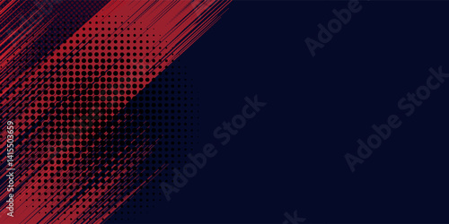 PrintRed halftone dots blue color pattern gradient grunge texture background. Dot pop art comic sport style halftone