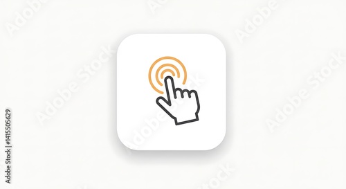 Wallpaper Mural Pixel Art Hand Cursor Clicking Orange Button on White App Icon Torontodigital.ca