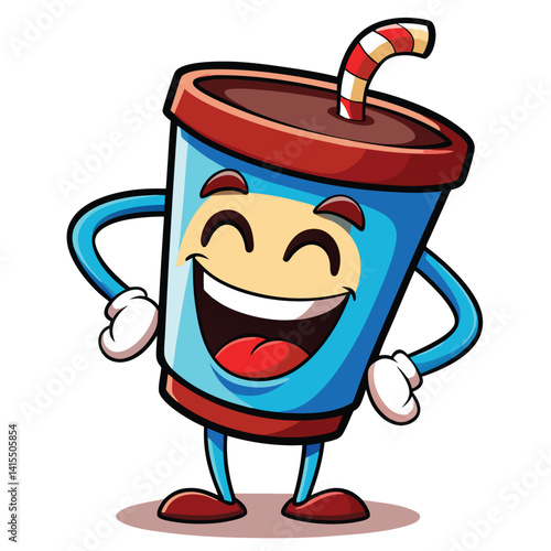 Happy cartoon soda cup