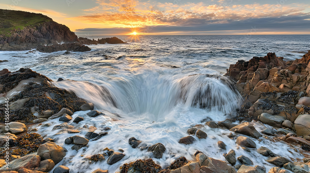 Obraz premium Dramatic Seascape Vortex At Sunset