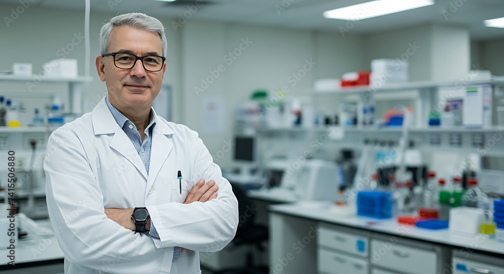 Portrait of a Smiling Male Scientist in a Brightly Lit Laboratory Portrait of a Smiling Male Scientist in a Brightly Lit Laboratory