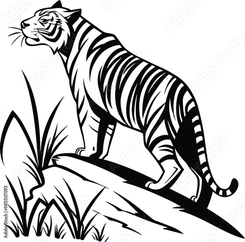 tiger on a branch