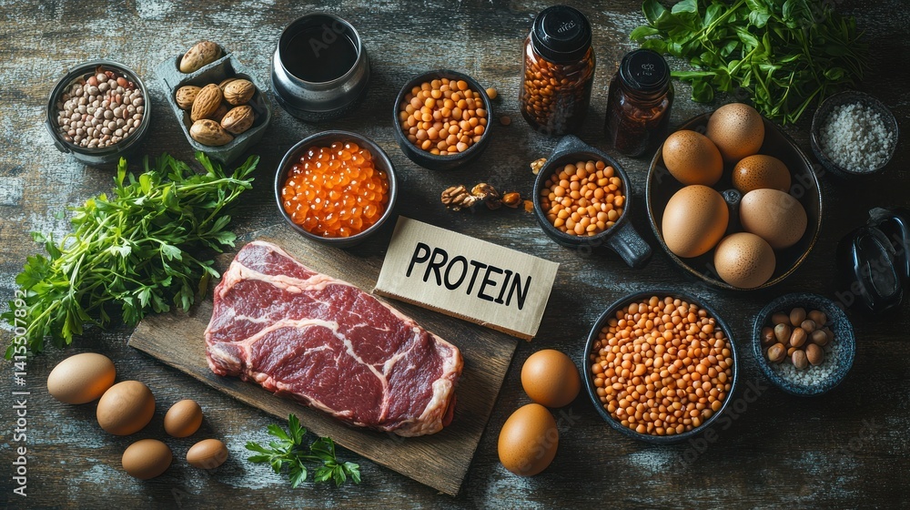 Protein-rich foods variety