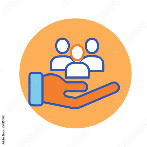 Team Support Holding hand icon. managed services, collaboration group vector illustration