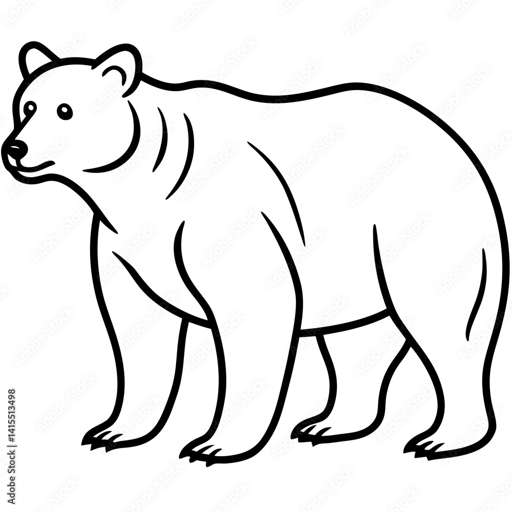 Elegant Bear Outline Illustration Elegant Bear Outline Illustration