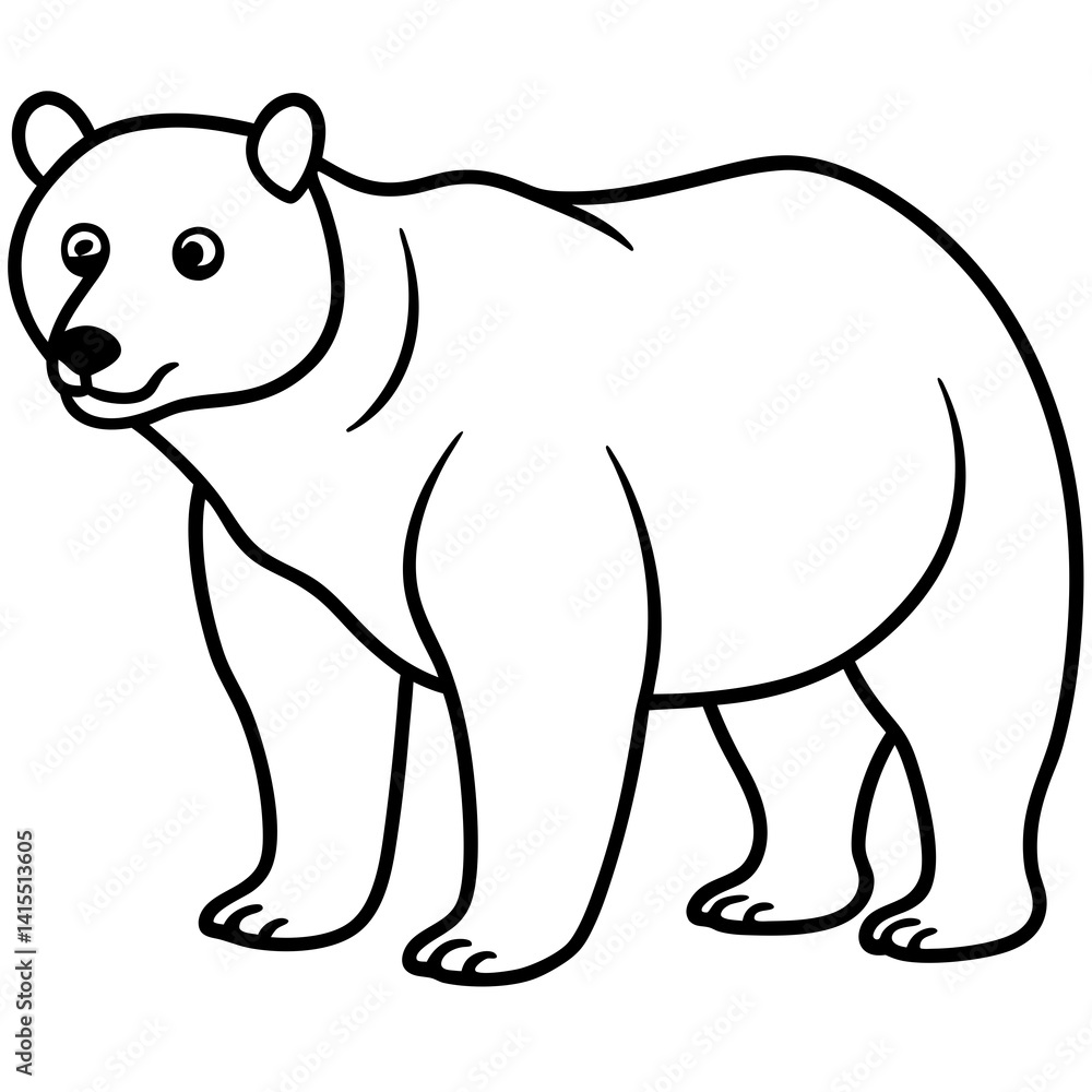 Elegant Bear Outline Illustration Elegant Bear Outline Illustration