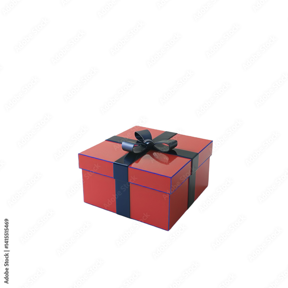 Obraz premium 3D Gift Box Icon – Realistic Present Symbol Isolated on Transparent Background