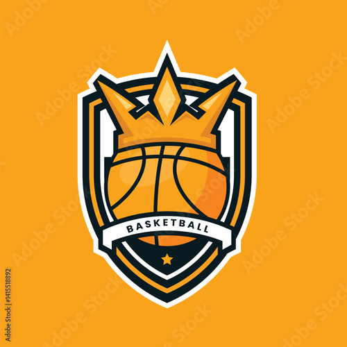 Basketball Logo Team Yellow And White Vector Modern For Sport Elegant