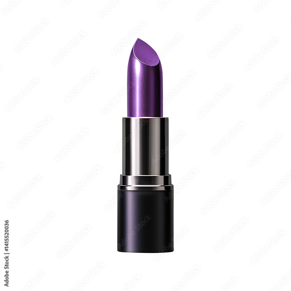 Purple lipstick isolated on transparent white background, clipping path