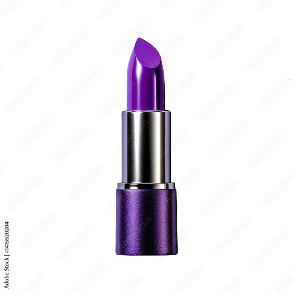 Purple lipstick isolated on transparent white background, clipping path