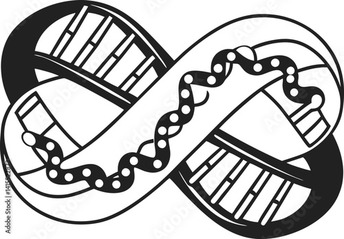 infinite dna loop symbol of genetics and biotechnology infinity icon
