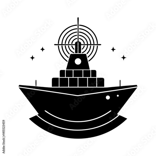Sonar System silhouette vector