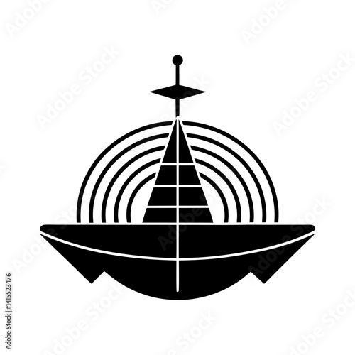 Sonar System silhouette vector