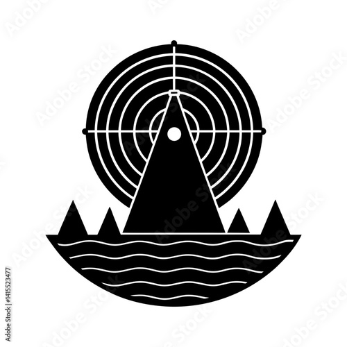 Sonar System silhouette vector