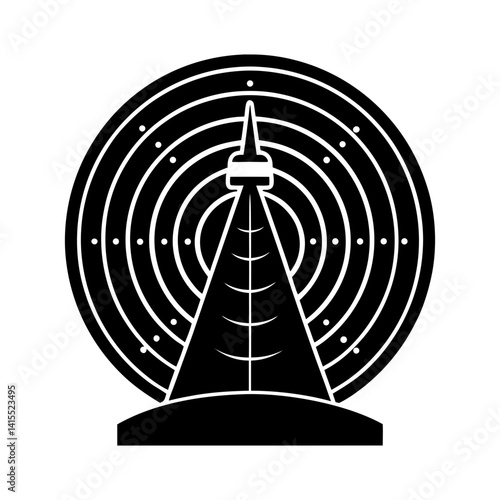 Sonar System silhouette vector