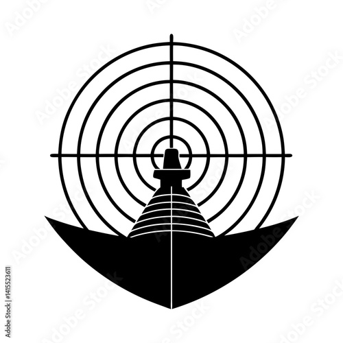 Sonar System silhouette vector