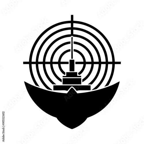 Sonar System silhouette vector