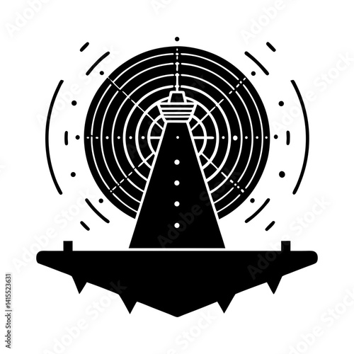 Sonar System silhouette vector