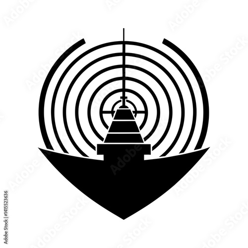 Sonar System silhouette vector