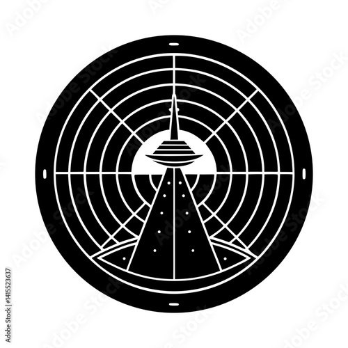 Sonar System silhouette vector