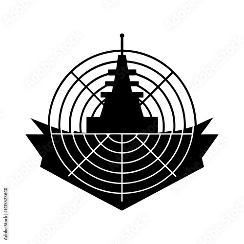Sonar System silhouette vector