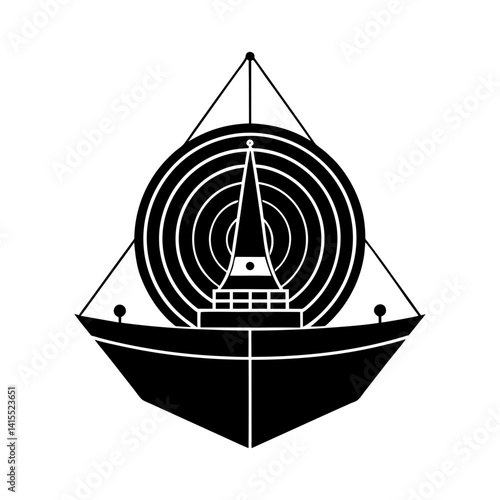 Sonar System silhouette vector