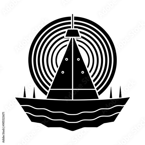 Sonar System silhouette vector