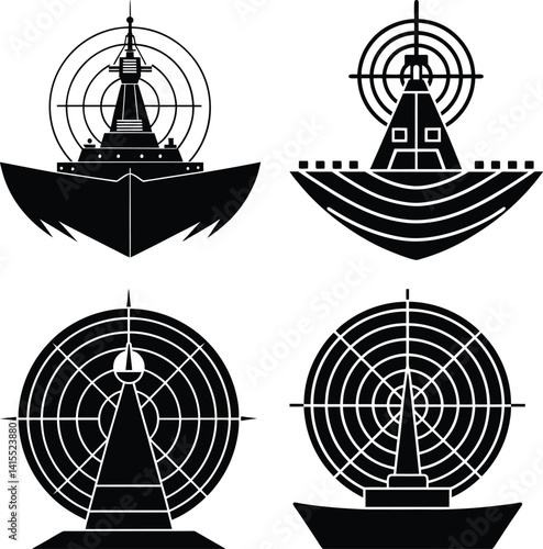 Sonar System silhouette vector