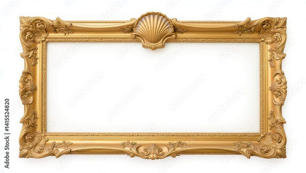 Ornate Gold Picture Frame with Shell Detail