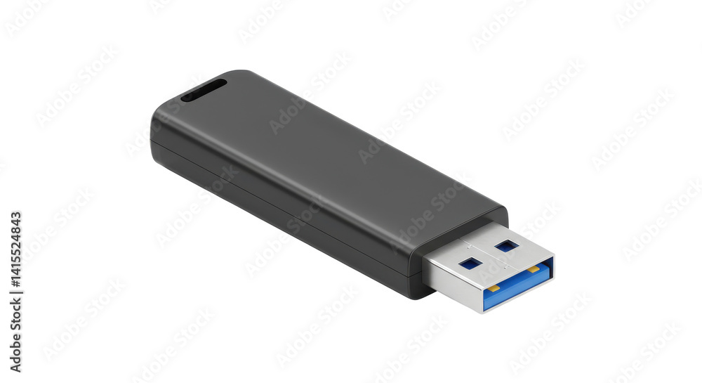 A close up shot of a black usb flash drive on a black background with blue usb port showing A close up shot of a black usb flash drive on a black background with blue usb port showing