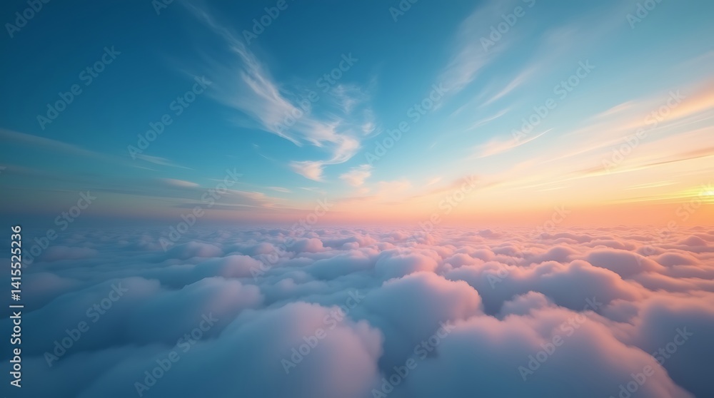 Fototapeta premium Soft focus hazy sunrise clouds background