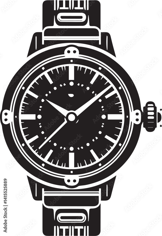 A black and white image of a watch with the hands on the face
A black and white image of a watch with the hands on the face