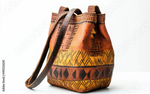 A Handcrafted Ethiopian Bag Isolated on white background. Isolated on white background. Isolated on white background.