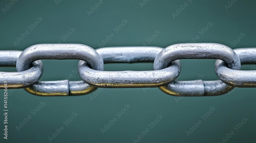 Fototapeta premium Close Up Of Gray Metal Chain Links
