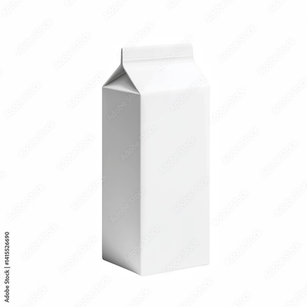 Plain white milk or juice carton with sharp edges and folded top seal, standing upright, ideal for packaging mockups or branding design presentations, isolated on transparent background. Plain white milk or juice carton with sharp edges and folded top seal, standing upright, ideal for packaging mockups or branding design presentations, isolated on transparent background.