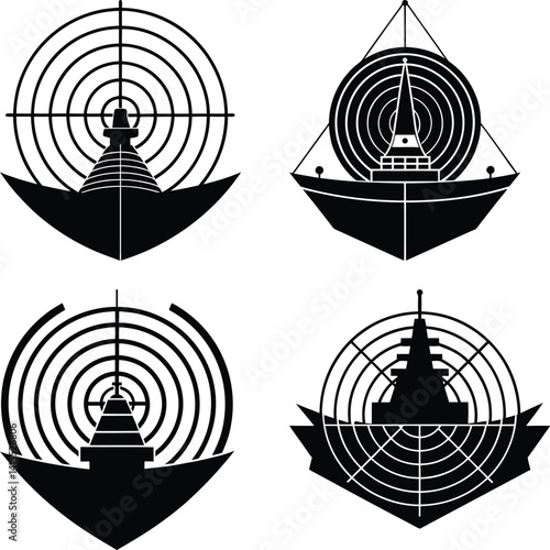 Sonar System silhouette vector