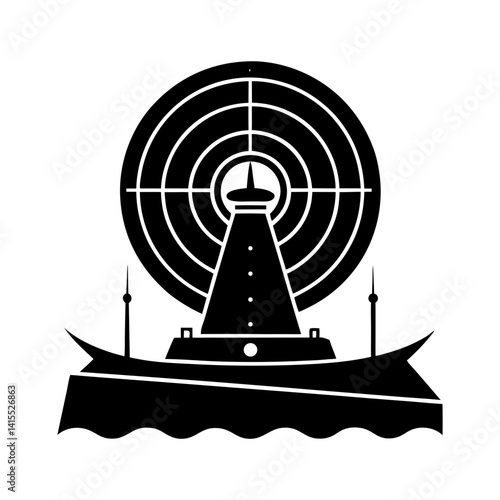 Sonar System silhouette vector