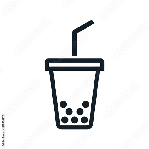 Bubble Tea Drink with Straw Icon