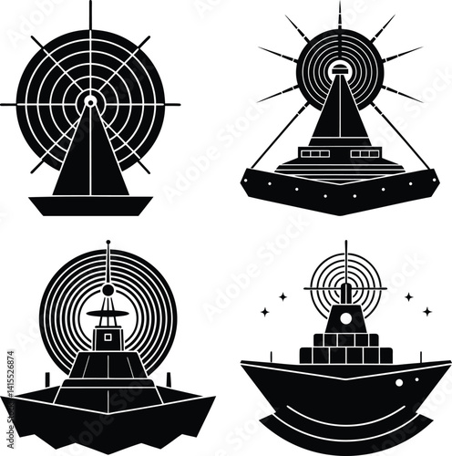 Sonar System silhouette vector